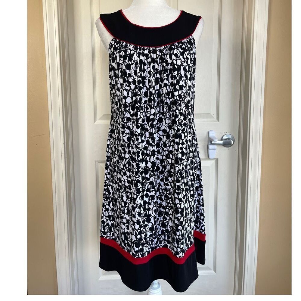 En Focus Studio Stretch Jersey Sleeveless Printed Dress - 10
